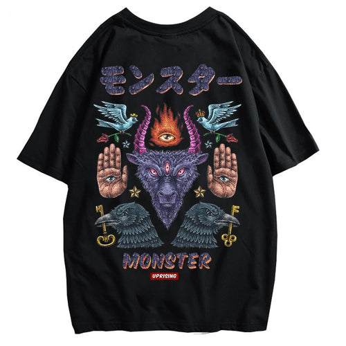 Load image into Gallery viewer, Monster short-sleeved street fashion brand personality joint hip-hop motorcycle T-shirt popular FREE SHIPPING
