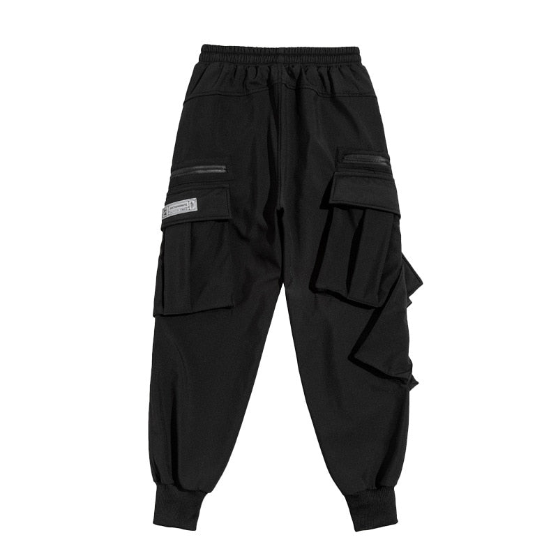 Winter Fleece Harem Pants Men Streetwear Joggers High Street Pockets Male Streetwear Black Harajuku WB029