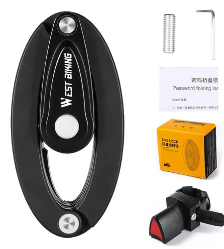 Foldable Bike Lock Anti-Theft MTB Road Bicycle Password Lock Scooter Electric E-Bike Chain Lock Cycling Accessories