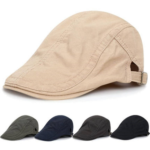 Load image into Gallery viewer, Unisex Summer Outdoor Cap Cotton Berets Hat For Men &amp; Women Casual Peaked Caps Solid Color Stylish 7 Colors Berets Hats
