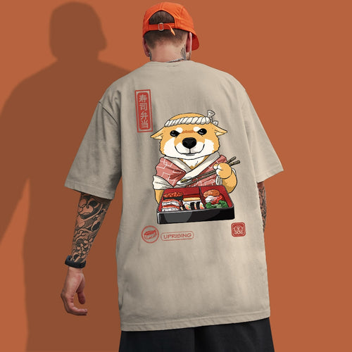 Load image into Gallery viewer, Japanese hip hop tee shirt classic street hip-hop one-time food dog sushi tshirt tide brand short-sleeved T-shirt top
