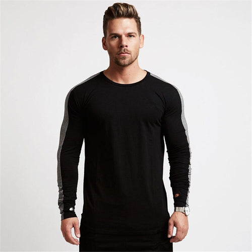 Load image into Gallery viewer, Casual Long sleeve T-shirt Men Fitness Cotton t shirt Male Gym Workout Skinny Tee shirt Tops Spring New Running Sport Clothing
