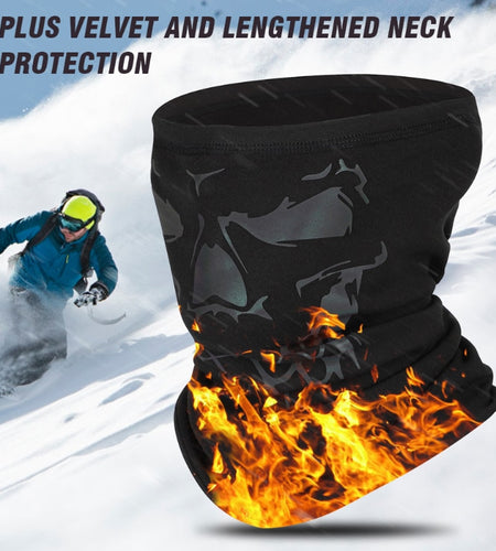 Winter Cycling Half Face Mask Breathable Warm Sports Headwear Reflective 3D Printed Bike Headband Protection Scarf