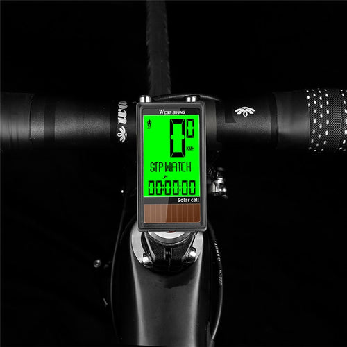 Load image into Gallery viewer, Bike Computer Wireless Solar Energy Cycling Odometer Speedometer Multifunction Bicycle Stopwatch With 5 Languages
