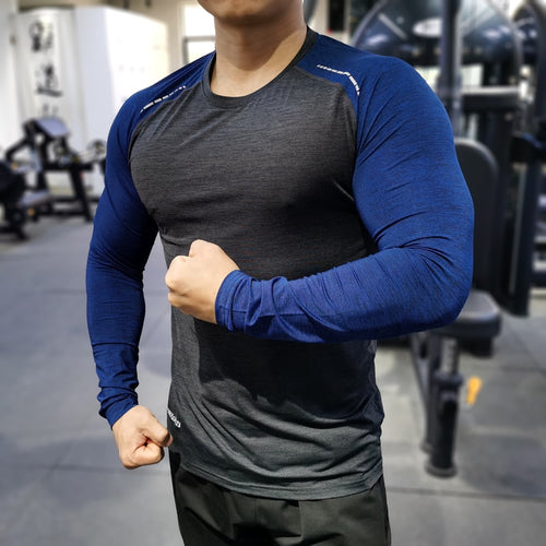 Load image into Gallery viewer, Men Compression T-Shirts Tops Homme Gym Sport Running Clothing Fitness Tight Long Sleeve Tees Dry Fit Rashguard Mma Sweatshirt
