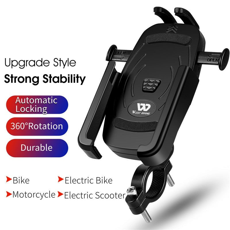 Universal Bike Phone Holder Alloy Rotatable Cycling Smartphone Mount Stand Motorcycle Electric Bicycle Phone Holder