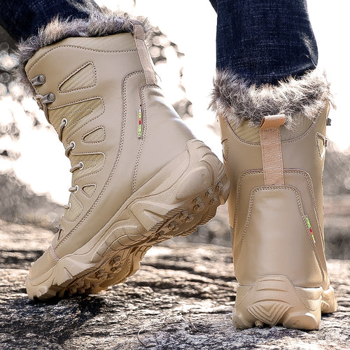 Load image into Gallery viewer, Winter Waterproof Men Boots Plush Super Warm Snow Boots Men Sneakers Ankle Boots Outdoor Desert Combat Army Boots Botas Hombre
