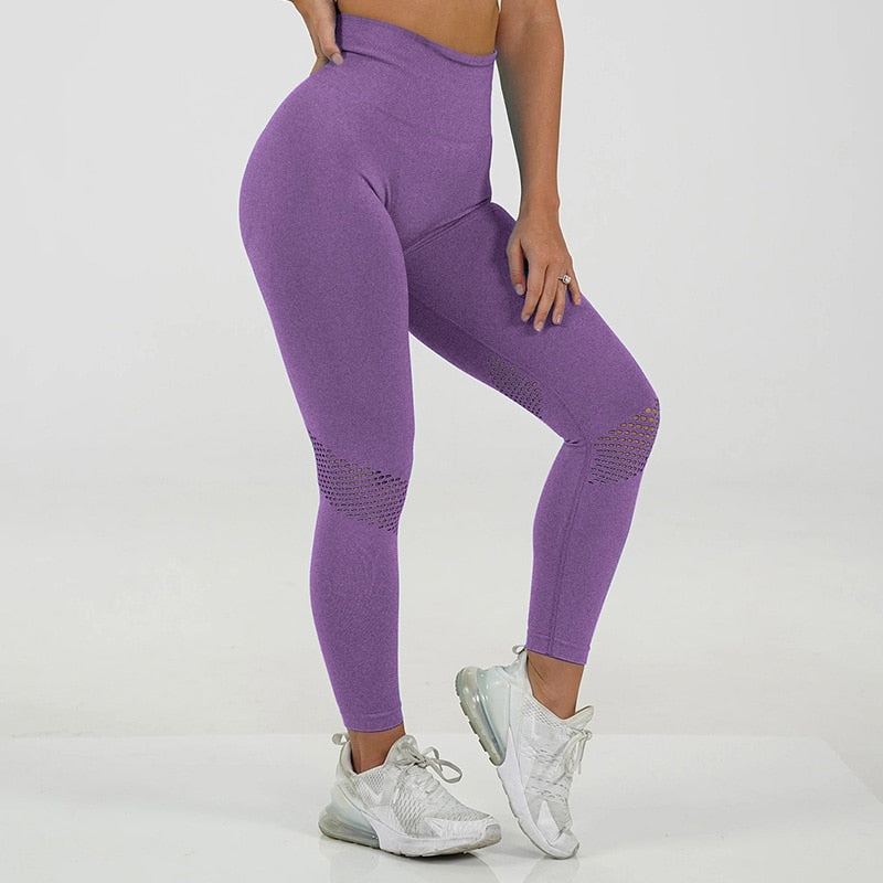 Energy Seamless Push Up Sport Women Fitness Pants Running Yoga Pants Mesh Gym High Waist Leggings