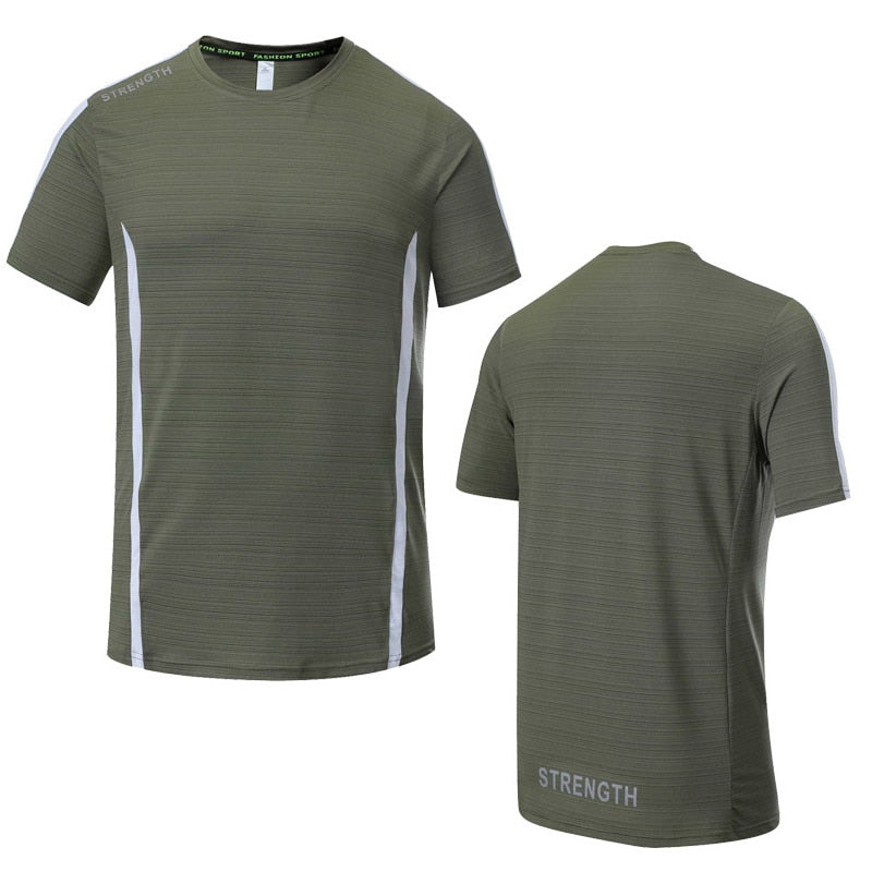 Quick Dry Men Running T-Shirts Gym Fitness Jogging Casual Sports Short Sleeve Tops Compression Sportswear Male Jersey Breathable