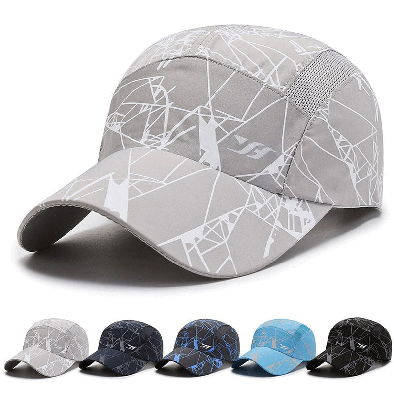 Summer Outdoor Women Men Mesh Baseball Caps Quick Dry Print Golf Fishing Cap Hat For Women Men