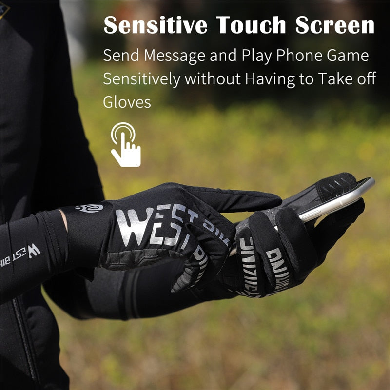 Breathable Cycling Gloves Touch Screen MTB Bike Gloves Anti-slip Reflective Sport Fitness Running Bicycle Gloves
