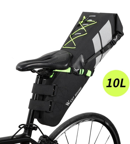 10L 17L Bike Saddle Bag Large Capacity Foldable Cycling Bag Waterproof Reflective MTB Road Bicycle Trunk Pannier
