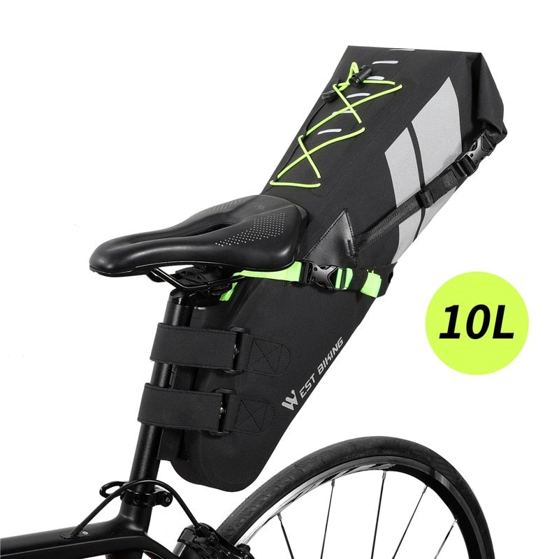 10L 17L Bike Saddle Bag Large Capacity Foldable Cycling Bag Waterproof Reflective MTB Road Bicycle Trunk Pannier