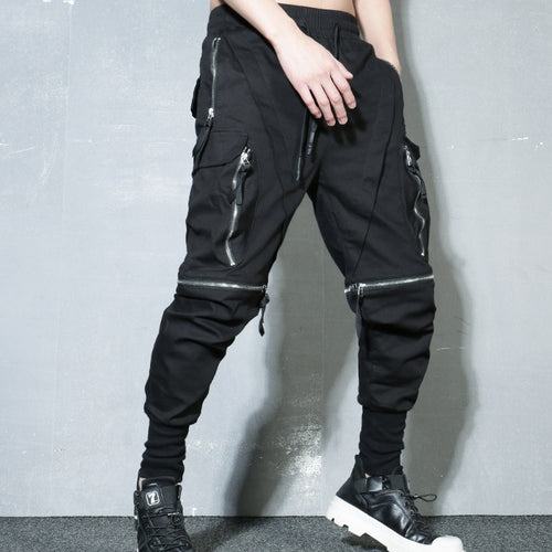 Load image into Gallery viewer, Detachable Multi-Pocket Cargo Pants Men Harajuku Hip Hop Streetwear Joggers Trousers Man Elastic Waist Techwear WB377
