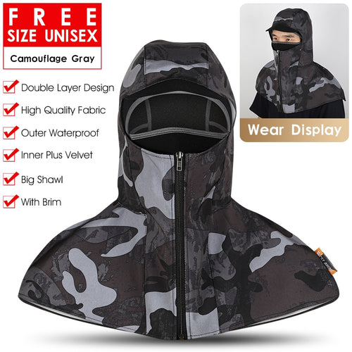 Load image into Gallery viewer, 2 in 1 Winter Warm Cycling Cap Tactical Soldier Hood Fleece Windproof Balaclava Motorcycle Headgear Bicycle Ski Cap
