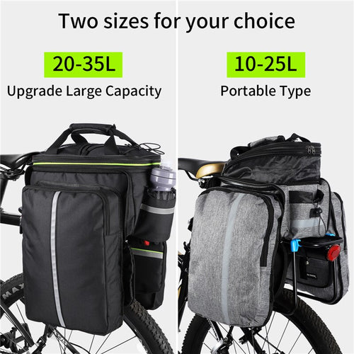 Load image into Gallery viewer, 3 In 1 Waterproof Bicycle Trunk Bag MTB Road Bike Bag Large Capacity Travel Luggage Carrier Rear Seat Rack Panniers
