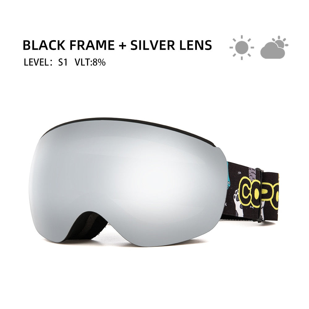 Professional Children Ski Goggles Anti-fog Frameless Ski Eyewear Windproof Sports Equipment Winter Ski Goggles for kids