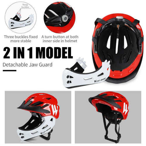 Load image into Gallery viewer, Kid Helmet Full Face Protection Mountain MTB Road Bicycle Helmet Detachable Children Sports Safety Cycling Helmet
