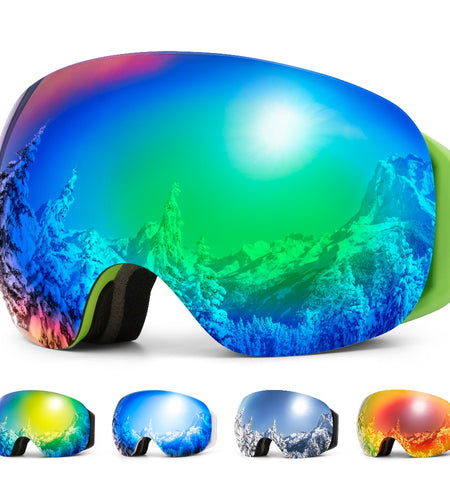 Ski Goggles frameless Double Layers UV400 Anti-fog big ski mask men women Outdoor skiing and snowboarding Ski glasses