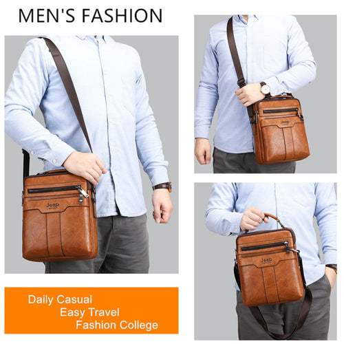 Load image into Gallery viewer, High quality Tote Fashion Business Man Messenger Bag Big Size Split Leather Bags Brand Men&#39;s Crossbody Shoulder Bags
