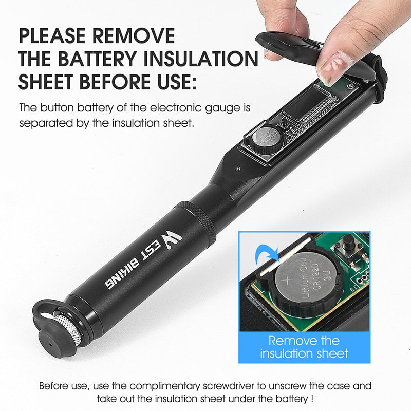 160PSI High Pressure Bike Pump LCD Digital Gauge Hose MTB Road Bicycle Schrader Presta Valve Portable Cycling Pump