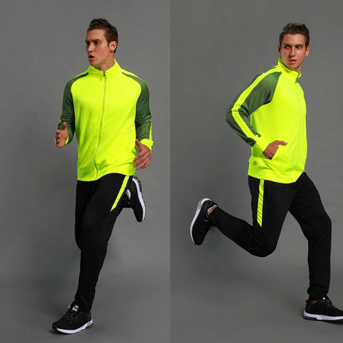 Load image into Gallery viewer, 2Pcs Set Men&#39;s Soccer Sportswear Tracksuit Jacket Football Training Suit Autumn Winter Spring Long Sleeve Zipper Top and Pants
