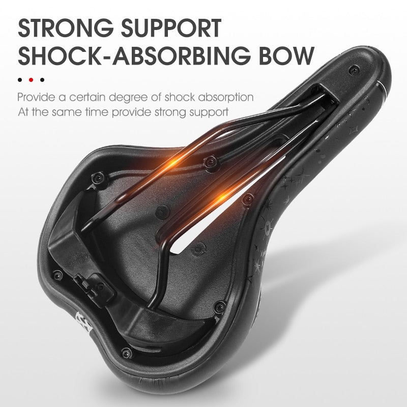 Silica GEL Bicycle Saddle Soft Shock Absorbing MTB Mountain Road Bike Saddle Breathable Hollow Cycling Cushion Seat