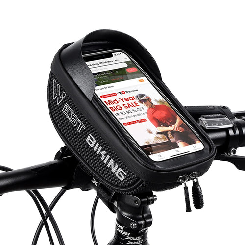 Load image into Gallery viewer, Touch Screen Bicycle Bag MTB Road Bike Handlebar Phone Bag Front Frame Reflective Cycling Accessories Panniers
