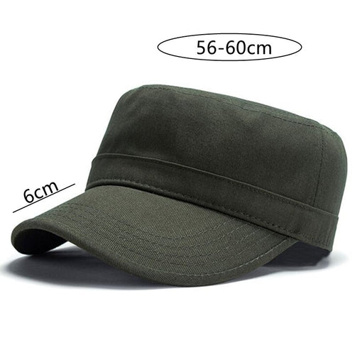 Load image into Gallery viewer, Solid Flat Top Military Cap Brand Baseball Caps Men Women Cotton Snapback Hats Bone Casquette High Quality Army Cap
