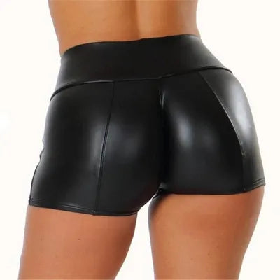 Load image into Gallery viewer, High Waist Shorts For Women Summer Booty Shorts Korean Style Sexy Black Shorts High Waist Sports Sweatpants Leather Shorts
