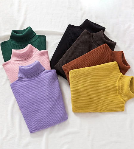 Pullovers Women Turtleneck Sweaters Fashion Spring Long Sleeve Female Jumper Autumn Korean Basic Top Soft Knitted Sweater