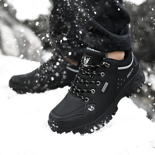 Load image into Gallery viewer, Brand Men Winter Snow Boots Couples Sneakers Warm Plush Men&#39;s Boots Outdoor Male Hiking Boots Work Shoes Flats Short Boots
