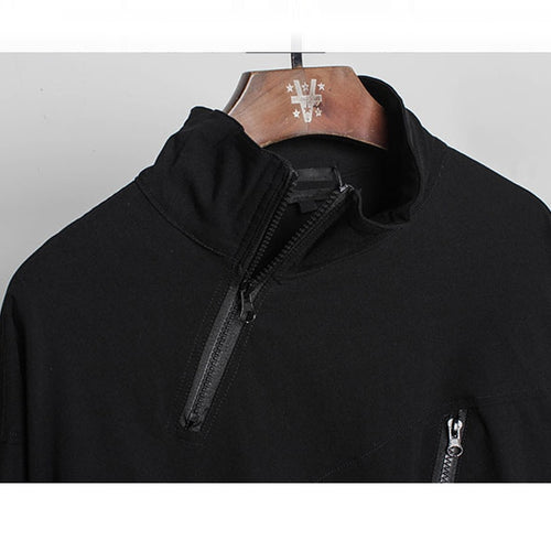 Load image into Gallery viewer, Hip Hop Loose Turtleneck Sweatshirt Spring Zipper Pocket Design Pullover Men Streetwear Tops WB566
