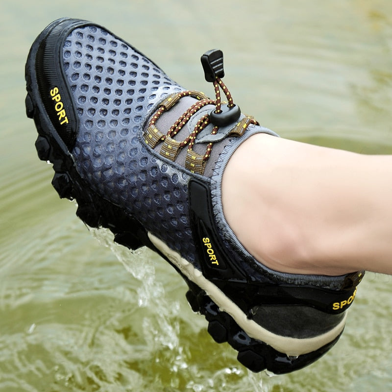 Brand Summer Men's Shoes Mesh Breathable Men Sneakers Outdoor Non-slip Hiking Shoes Breathable Light Wading Shoes Moccasins