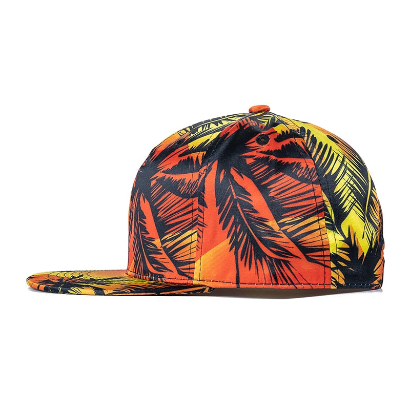 Women Summer Snapback Cap Flower Pattern Baseball Cap Casual Adjustable Hats For Women Outdoor Shading Hat