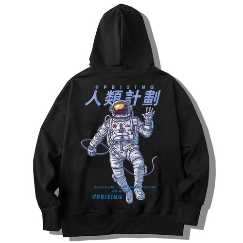 Load image into Gallery viewer, Hoodie Sweatshirt Mens Black Polyester Casual Astronaut  Male LONG Sleeve O-neck Tops New Design Hoodie  Men
