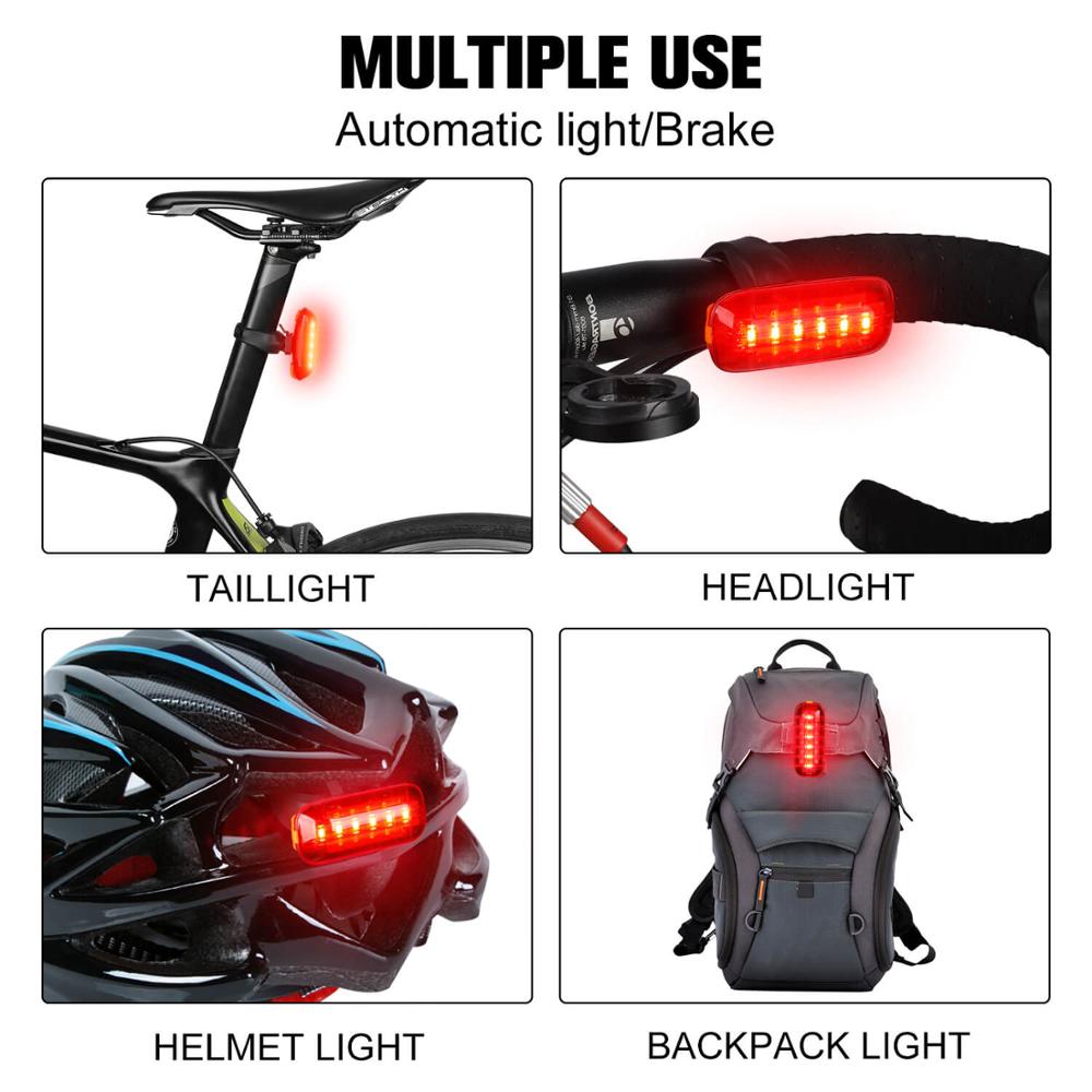 Smart Brake Sensing Cycling Light Waterproof Led Bicycle Flash Rear Light USB Charge MTB Road Bicycle Lamp Bike Tail Light