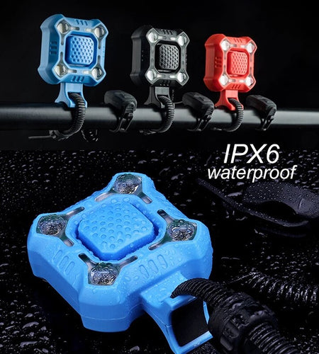 140 dB Bike Bell 4 Lamp Cycling Light 1200mAh Electric Horn Waterproof USB Charging Loud Alarm Security Bicycle Bell