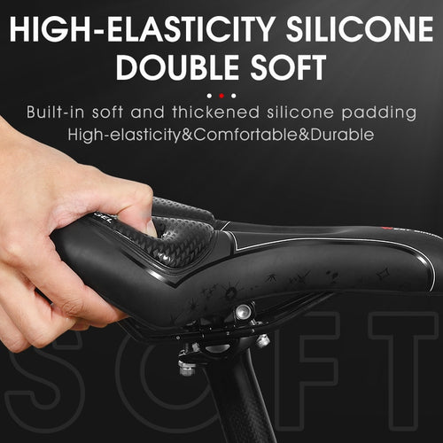 Load image into Gallery viewer, Silica GEL Bicycle Saddle Soft Shock Absorbing MTB Mountain Road Bike Saddle Breathable Hollow Cycling Cushion Seat
