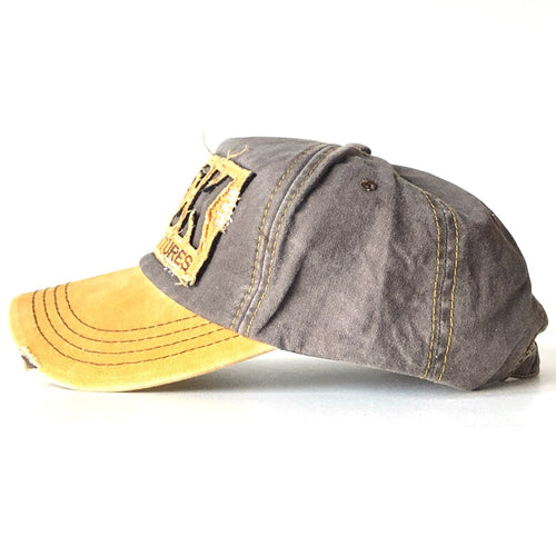 Load image into Gallery viewer, European unisex washed old worn edge ROCK letter baseball cap embroidery men and women cap outdoor sun hat
