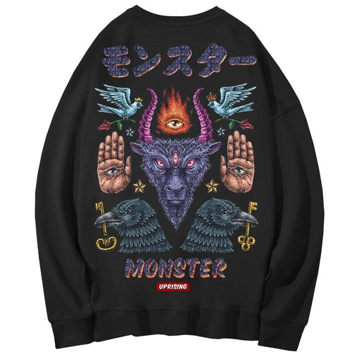 Load image into Gallery viewer, Hoodies, Sweatshirts Monster long-sleeved street fashion brand personality joint hip-hop motorcycle popular
