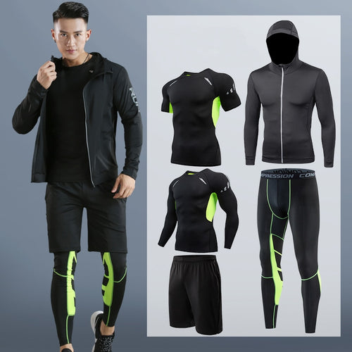 Load image into Gallery viewer, Dry Fit Men&#39;s Training Sportswear Set Gym Fitness Compression Sport Suit Jogging Tight Sports Wear Clothes 4XL5XL Oversized Male v2
