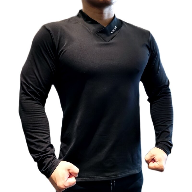 Men Fitness T Shirt Elastic Compression Sweatshirt Tight Running Sport Clothes Jogging Training Sportswear Quick Dry Rash Guard