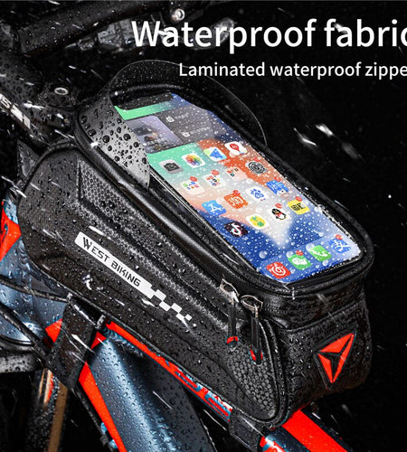 Waterproof Bicycle Bag Front Frame Touch Screen Phone Bag MTB Road Bike Saddle Bag Reflective Cycling Accessories