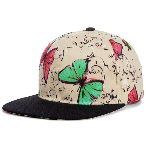 Load image into Gallery viewer, Women Cap Fashion Cotton Butterfly Flower Digital Printing Baseball Cap Female Outdoor Street Hip Hop Snapback Hat
