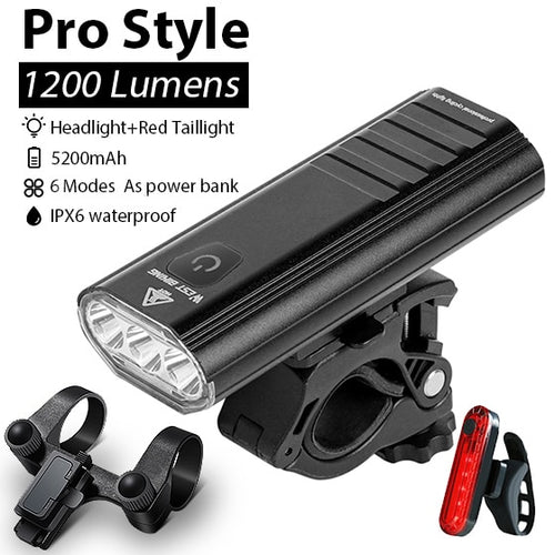 Load image into Gallery viewer, 3000 Lumen Bike Light 3 LED 5200mAh USB Rechargeable MTB Front Rear Lamp Waterproof Flashlight With 2 Brackets
