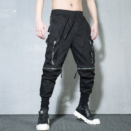 Load image into Gallery viewer, Detachable Multi-Pocket Cargo Pants Men Harajuku Hip Hop Streetwear Joggers Trousers Man Elastic Waist Techwear WB377
