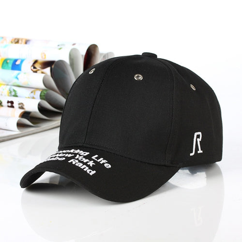Load image into Gallery viewer, Fashion letter Embroidery black White Cap Cotton Snapback Hats For Men Women Hip Hop Fitted Baseball Caps
