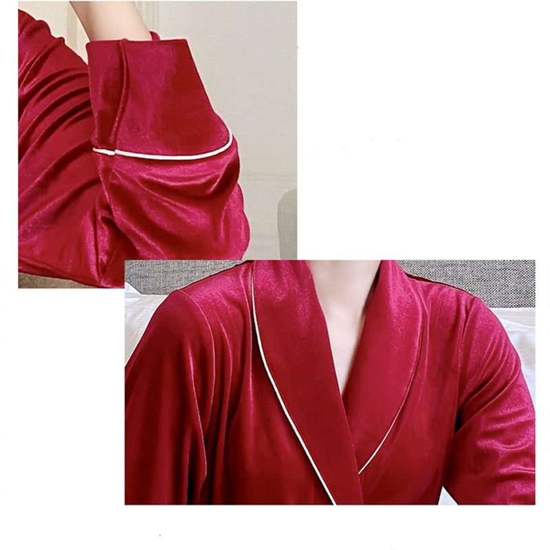 Women's Pajamas Cool Fashion Velvet Sleepwear Leisure Female Homewear Casual Home Suit Pyjamas Pour Femme Outer Wear