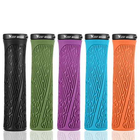 Silicone Bicycle Grips MTB Road Bike Handlebar Cover Shockproof Cycling Colorful Soft Rubber Anti-Slip Lock On Grips
